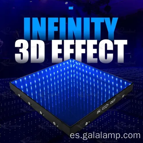 RGB Infinity Mirror Piel de baile con vidrio de efecto